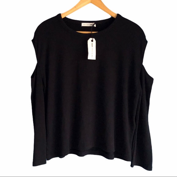 NEW rag & bone XS Black Slash Long Sleeve Sweater NWT - Picture 16 of 16